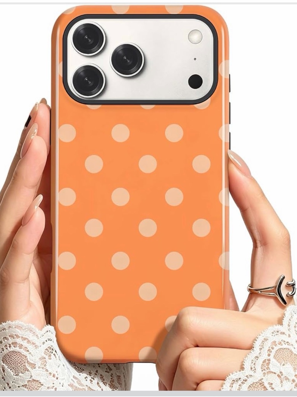 Orange Polka Dot Phone Case for Cell Phones iPhone 17 pro